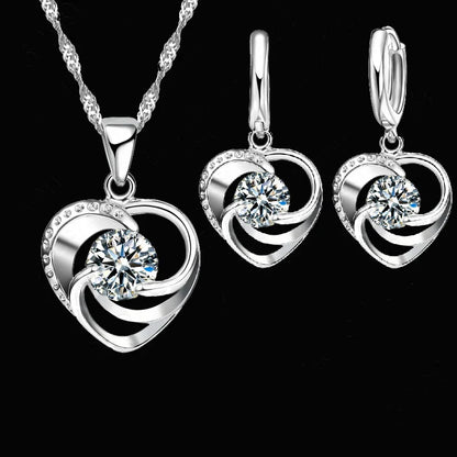 Timeless Heart Necklace and Earrings Set
