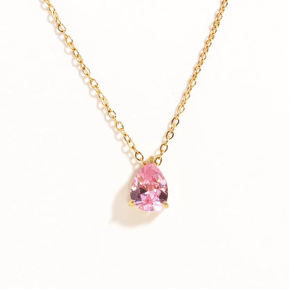Crystal Teardrop Birthstone Necklace