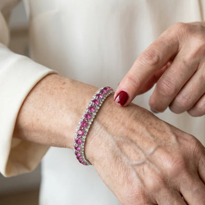 Roseglow Tennis Bracelet | White Gold