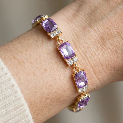 Valleria Amethyst Charm Bracelet | Gold