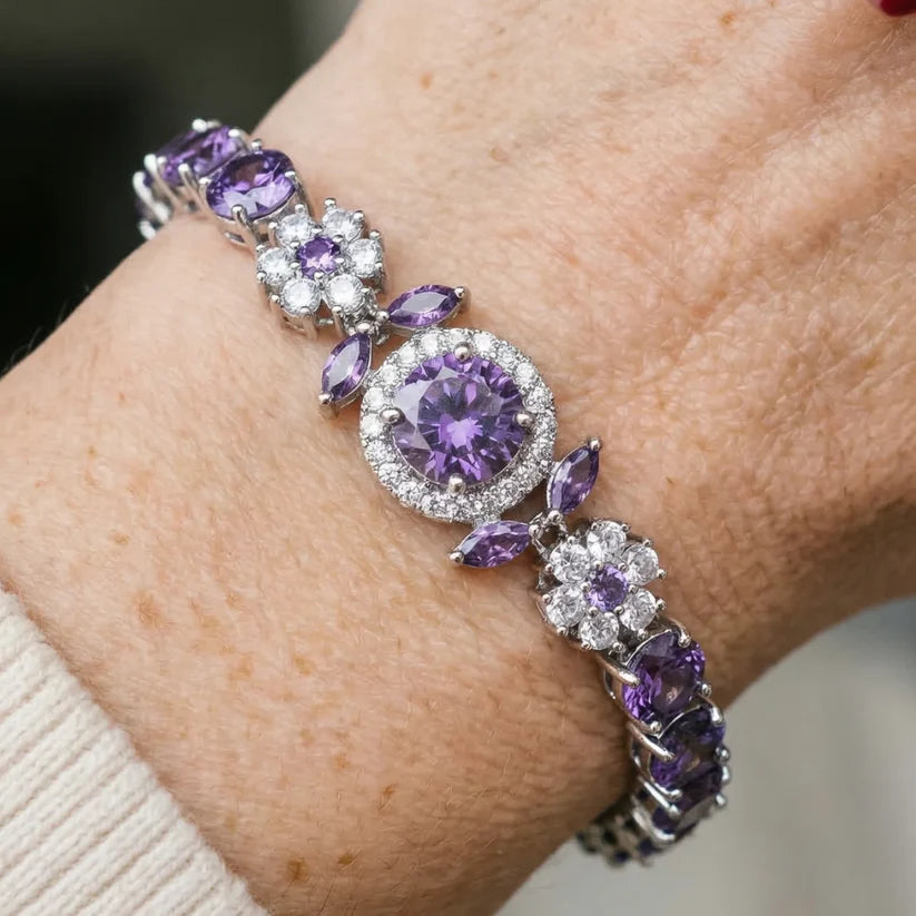 Velmira Crown Tennis Bracelet | White Gold