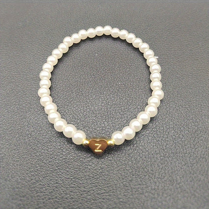 Chic A-Z Heart Initial Bracelet