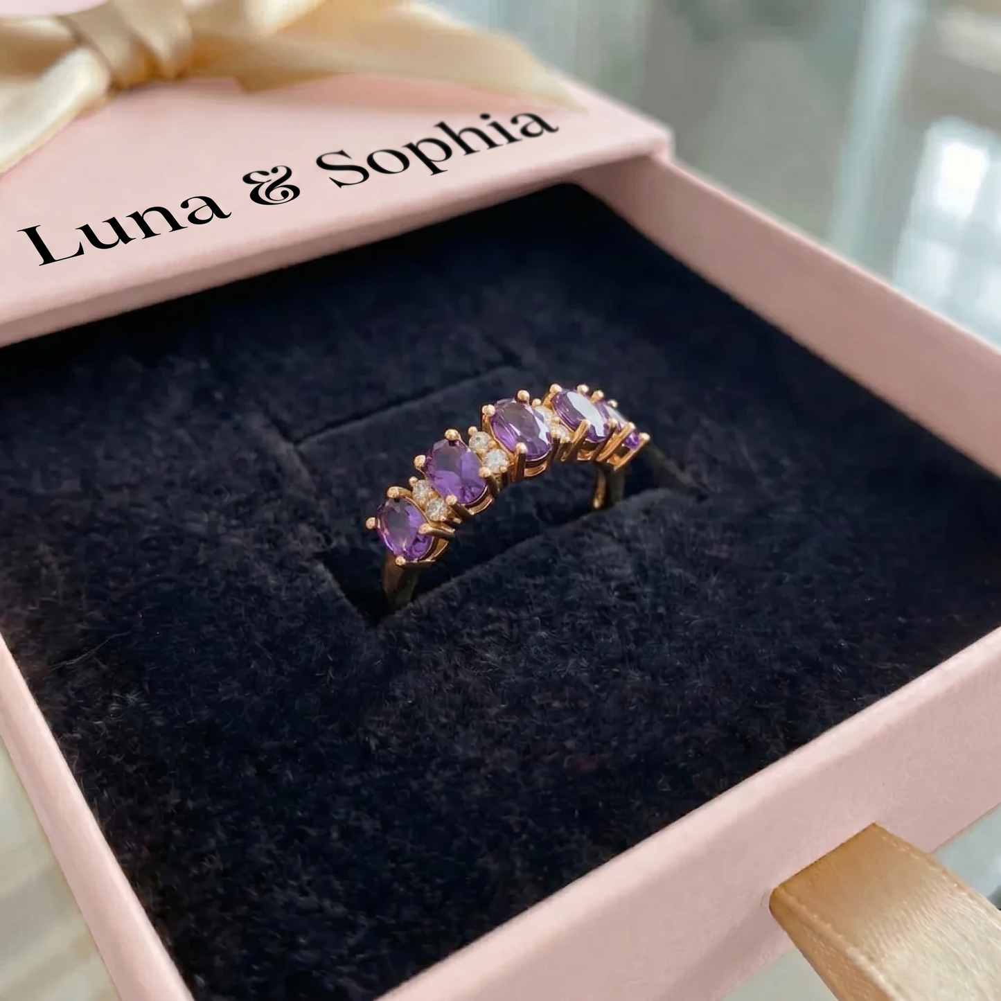 Orlina Violet Crest Ring | Rose Gold