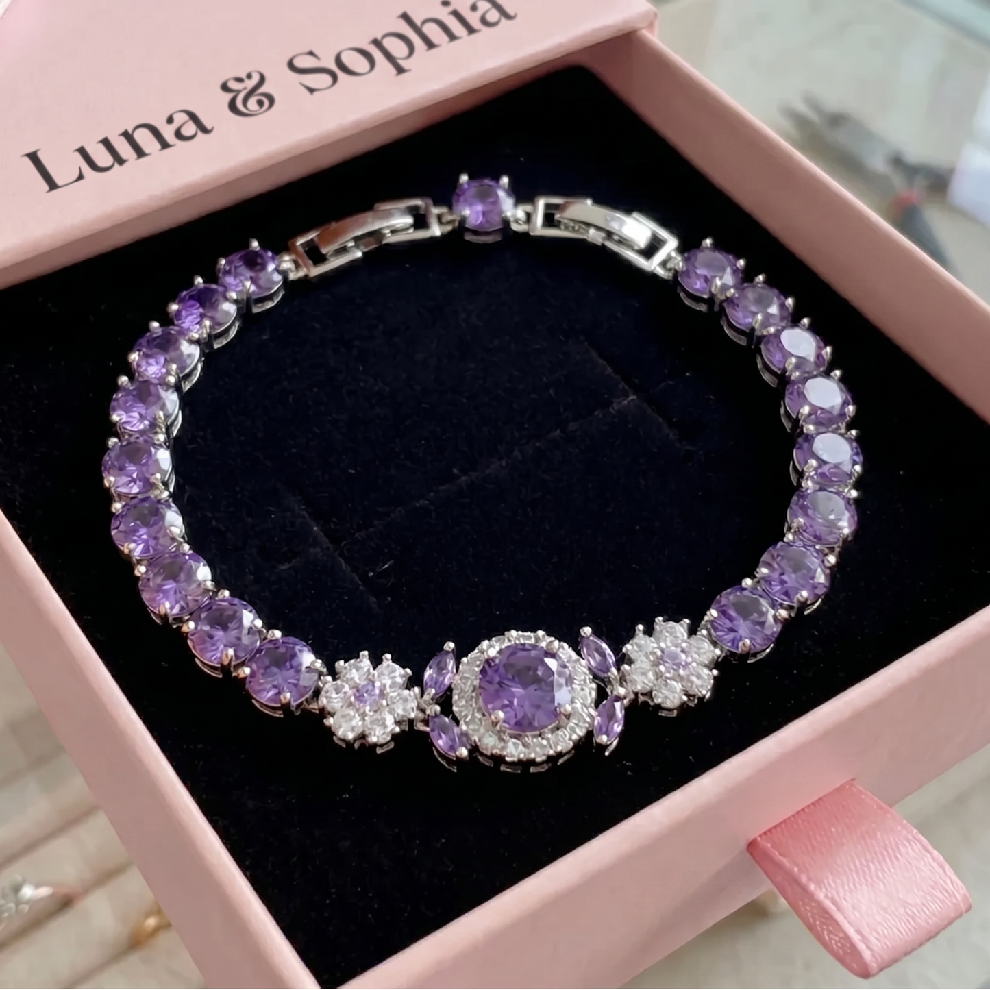 Velmira Crown Tennis Bracelet | White Gold