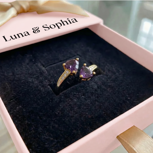 Noctira Violet Heartwrap Ring | Gold