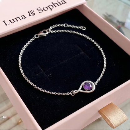 Amethyst Infinity Bracelet | White Gold