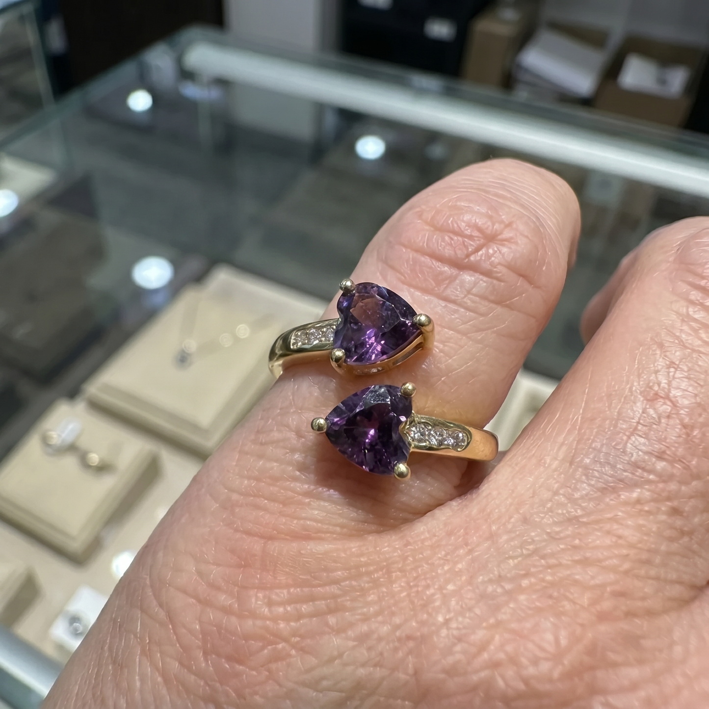 Noctira Violet Heartwrap Ring | Gold
