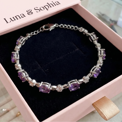 Amethyst Starlight Bracelet | White Gold