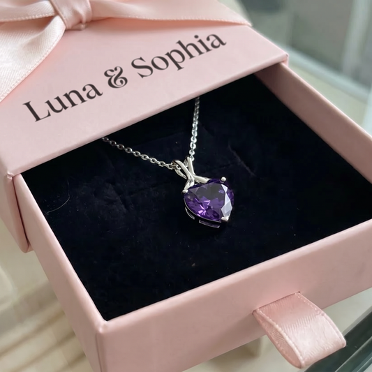 Heart of Violet Necklace | White Gold