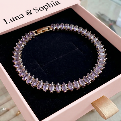 Amethyst Marquise Tennis Bracelet | Gold