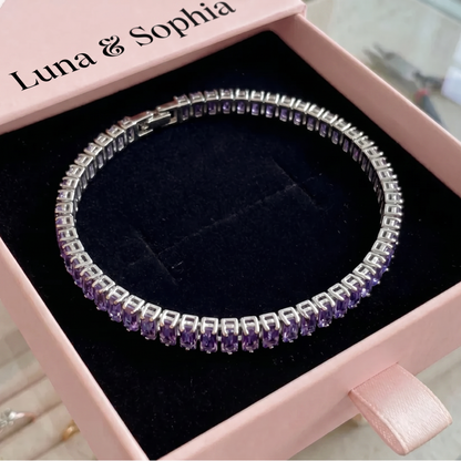 Amethyst Vertéa Tennis Bracelet | White Gold