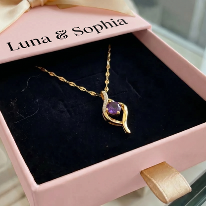 Vespera Amethyst Swirl Necklace | Gold