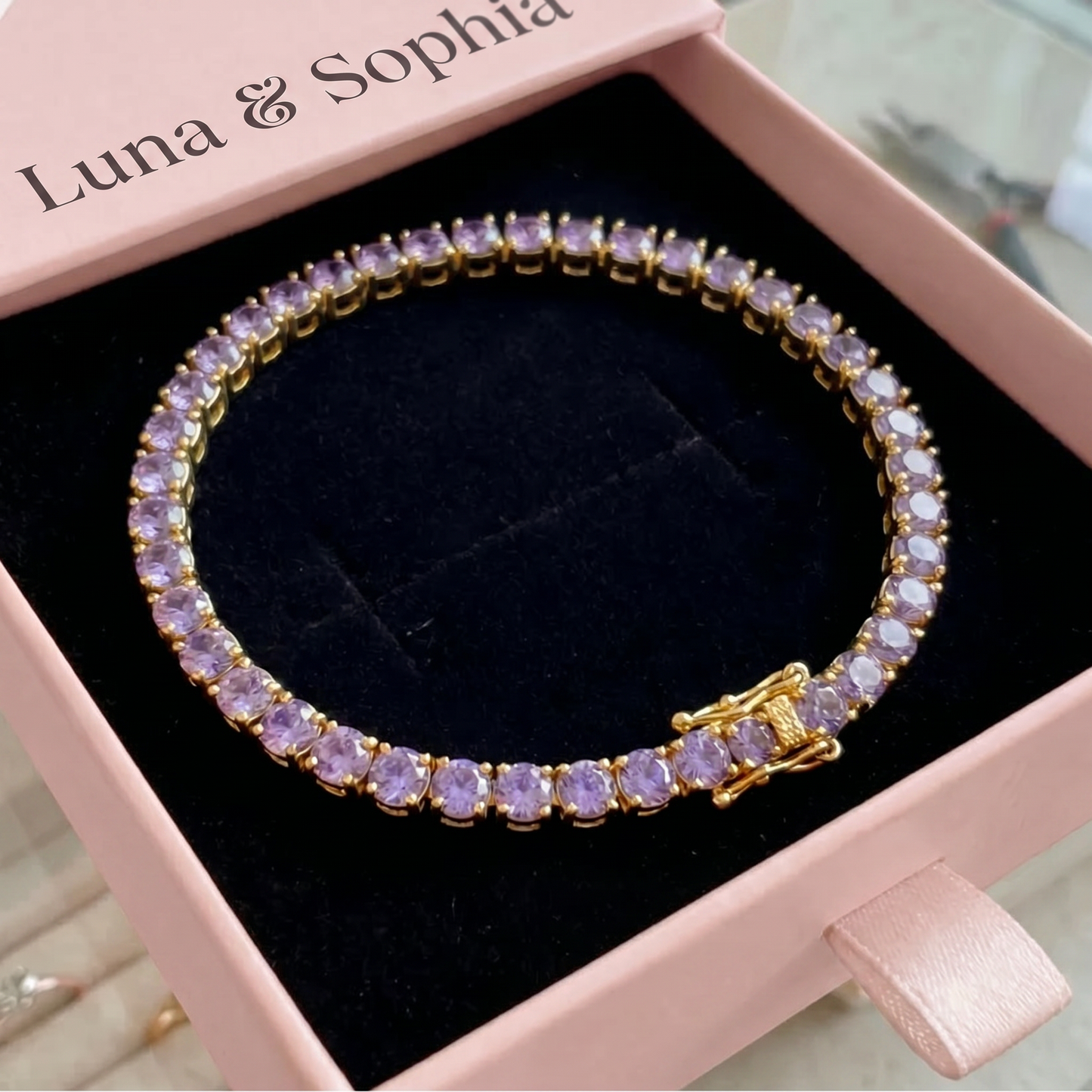 Amethyst Tennis Bracelet | Gold