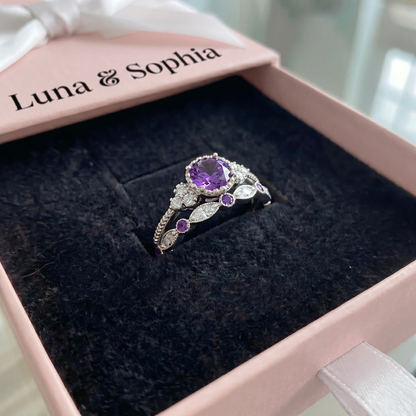 Violetis Crown Ring Set | White Gold