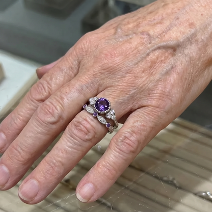Violetis Crown Ring Set | White Gold