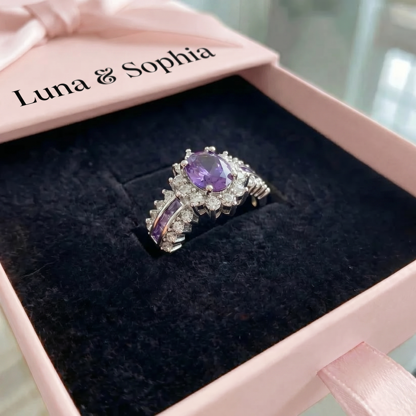 Amethyne Twilight Crown Ring | White Gold