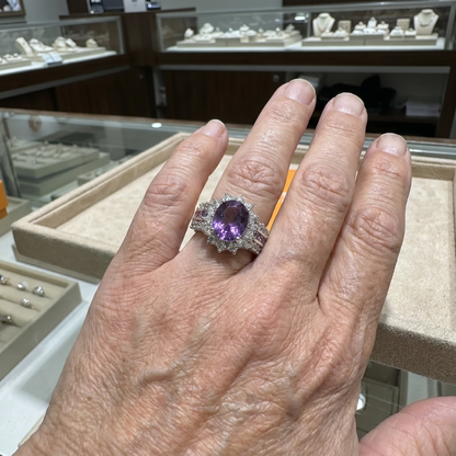 Amethyne Twilight Crown Ring | White Gold
