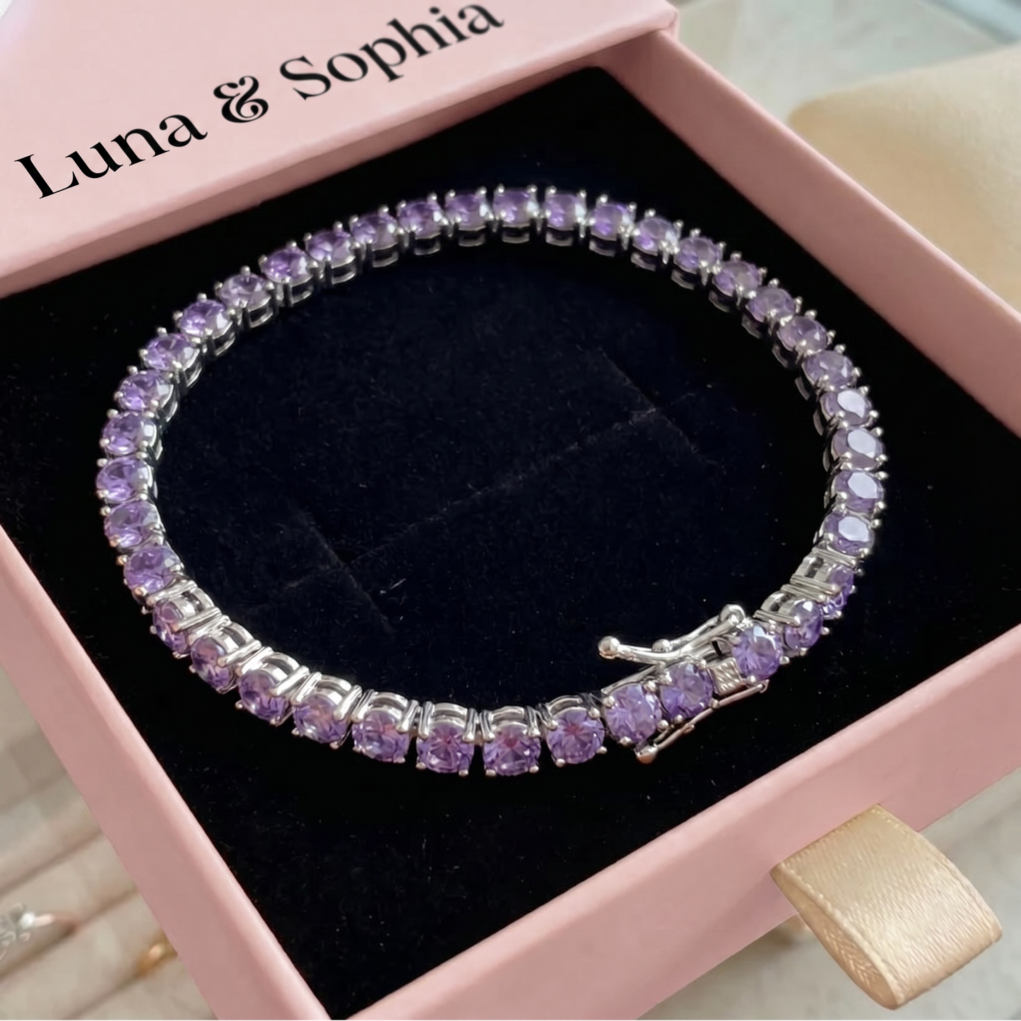 Amethyst Tennis Bracelet | White Gold