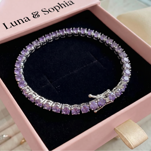 Amethyst Tennis Bracelet | White Gold