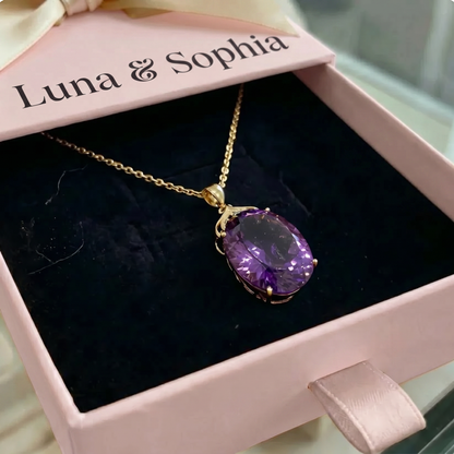 Amethyst Imperial Oval Necklace | Gold