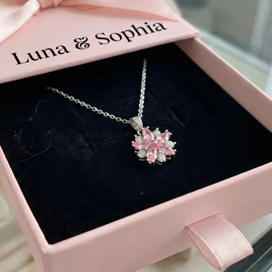 Cherry Blossom Necklace | White Gold