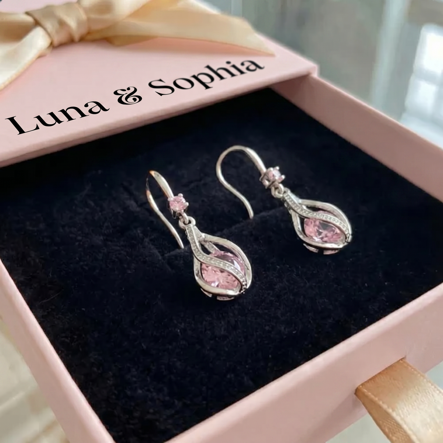 Rosalith Lumen Twist Earrings | White Gold