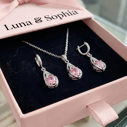 Rosalith Lumen Twist Jewelry Set | White Gold