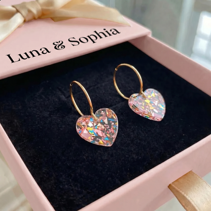 Sugarplum Heart Drop Earrings | Gold