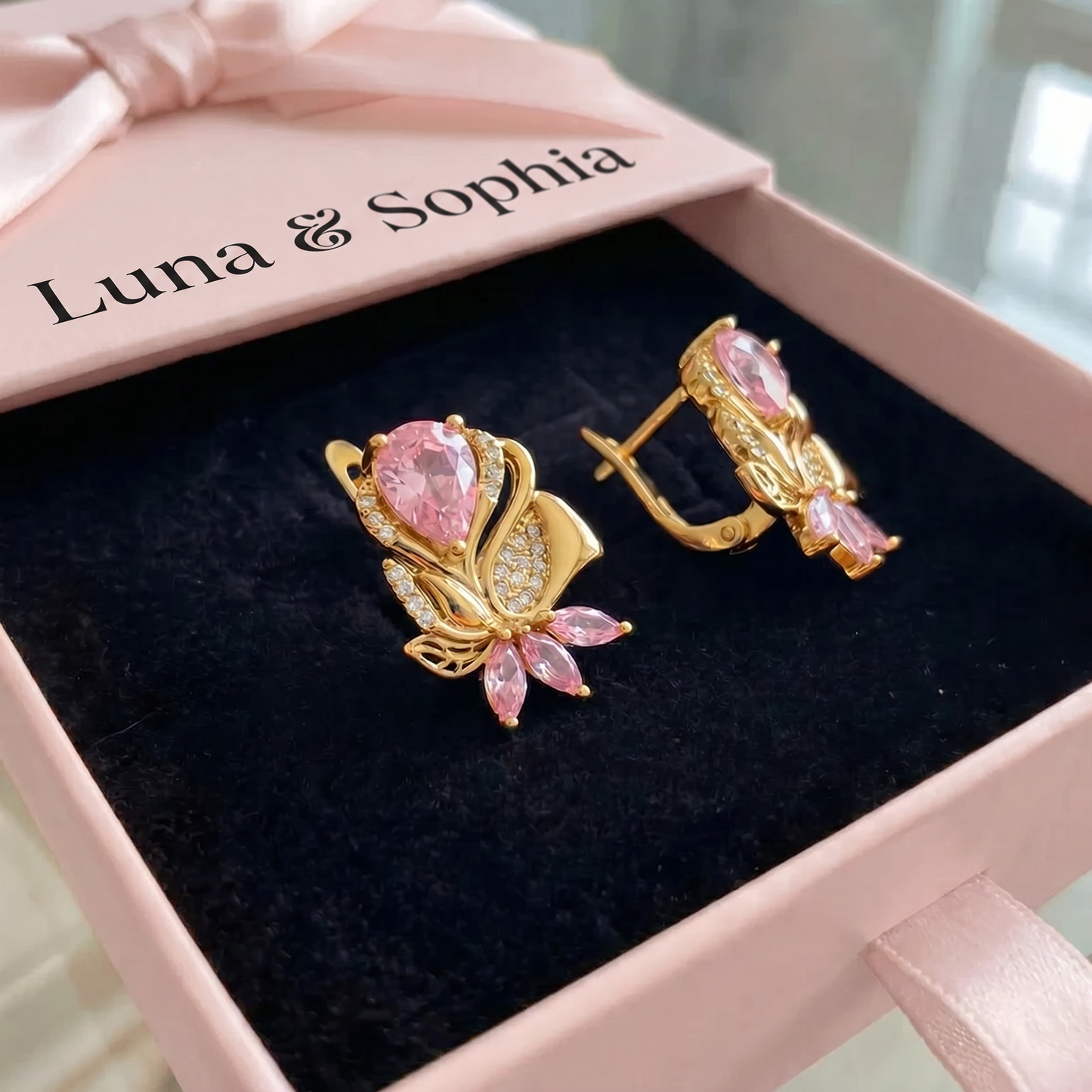 Amorette Rosepetal Earrings | Rose Gold
