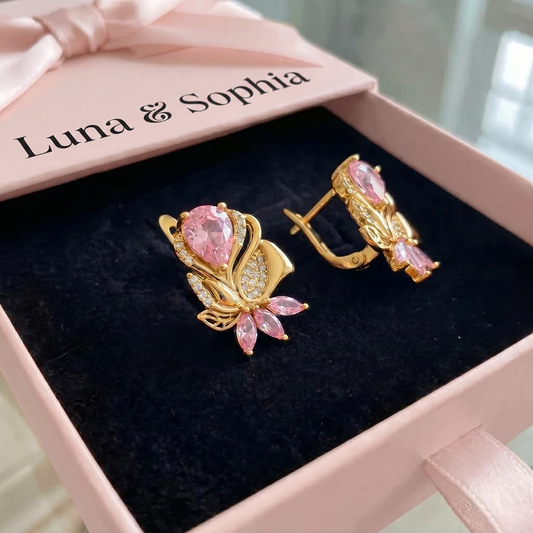 Amorette Rosepetal Earrings | Rose Gold